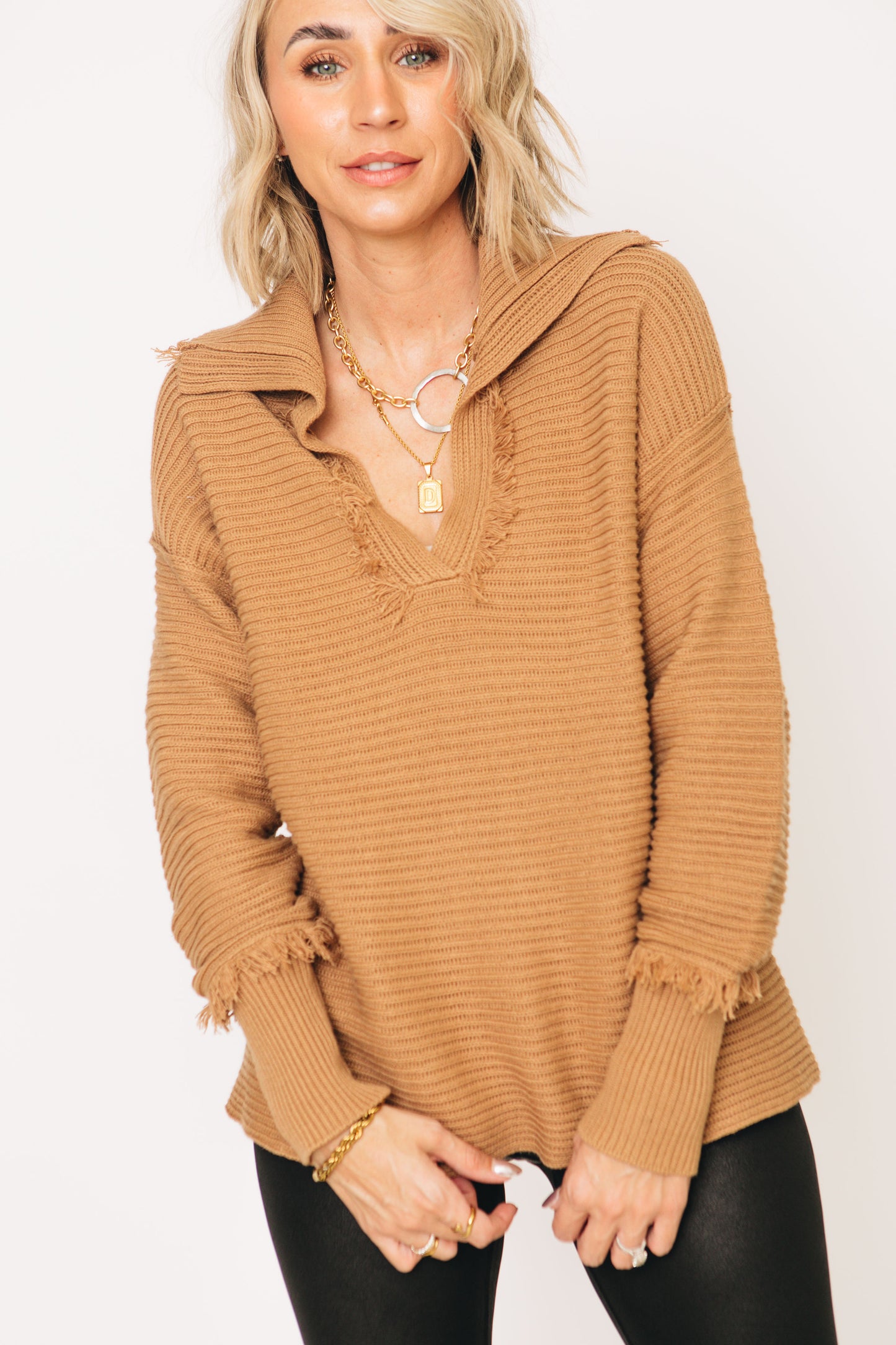 Frontier Plush Collared Sweater Top (S-3XL)