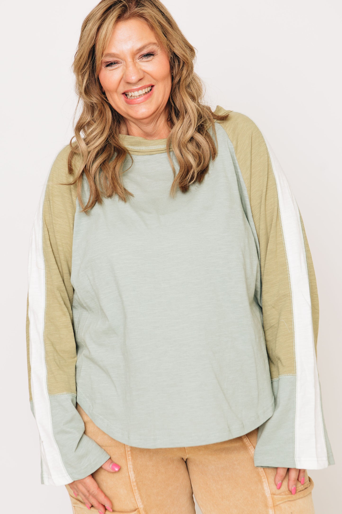 Airy Hues Color Block Knit Oversized Layering Top (S-3XL)
