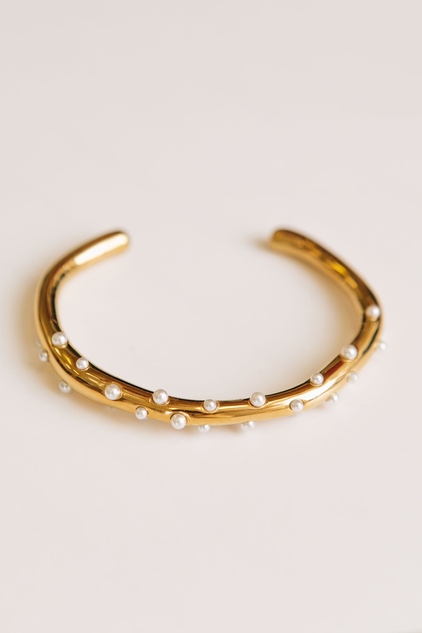 RESTOCKED 9/11 - Pearl Gold Open Cuff Bracelet