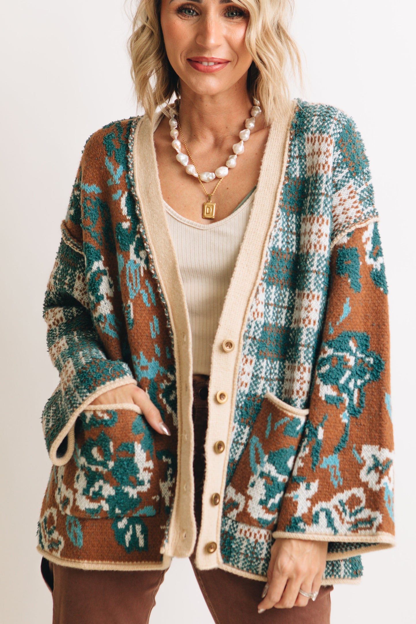 Hearth Woven Mixed Pattern Cardigan (S-L)