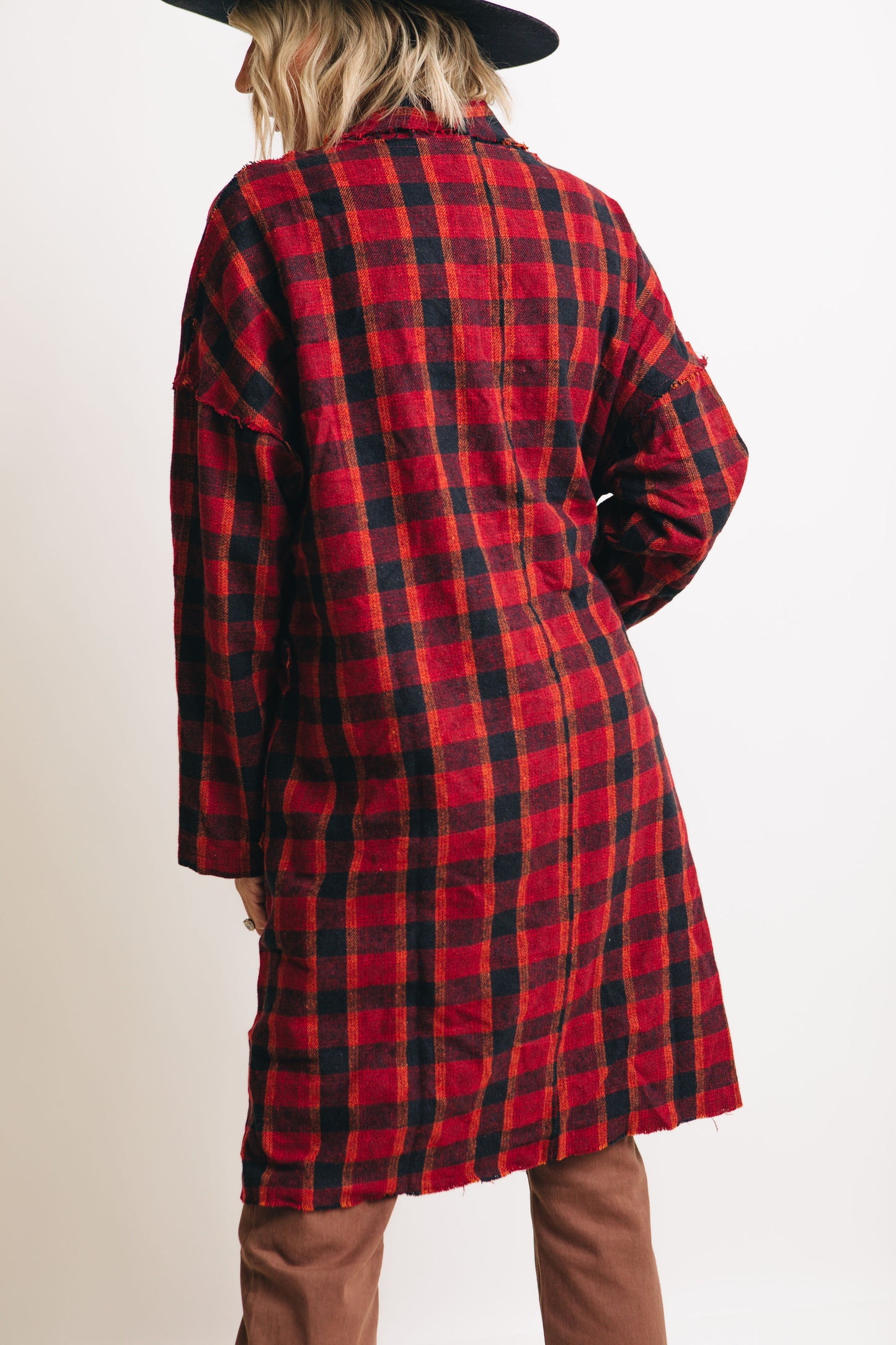 French Flair Plaid Duster Coat (S-L)