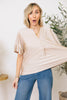 Stretchy Silky Maybe? V-Neck Front Short Sleeve Blouse (S-3XL)