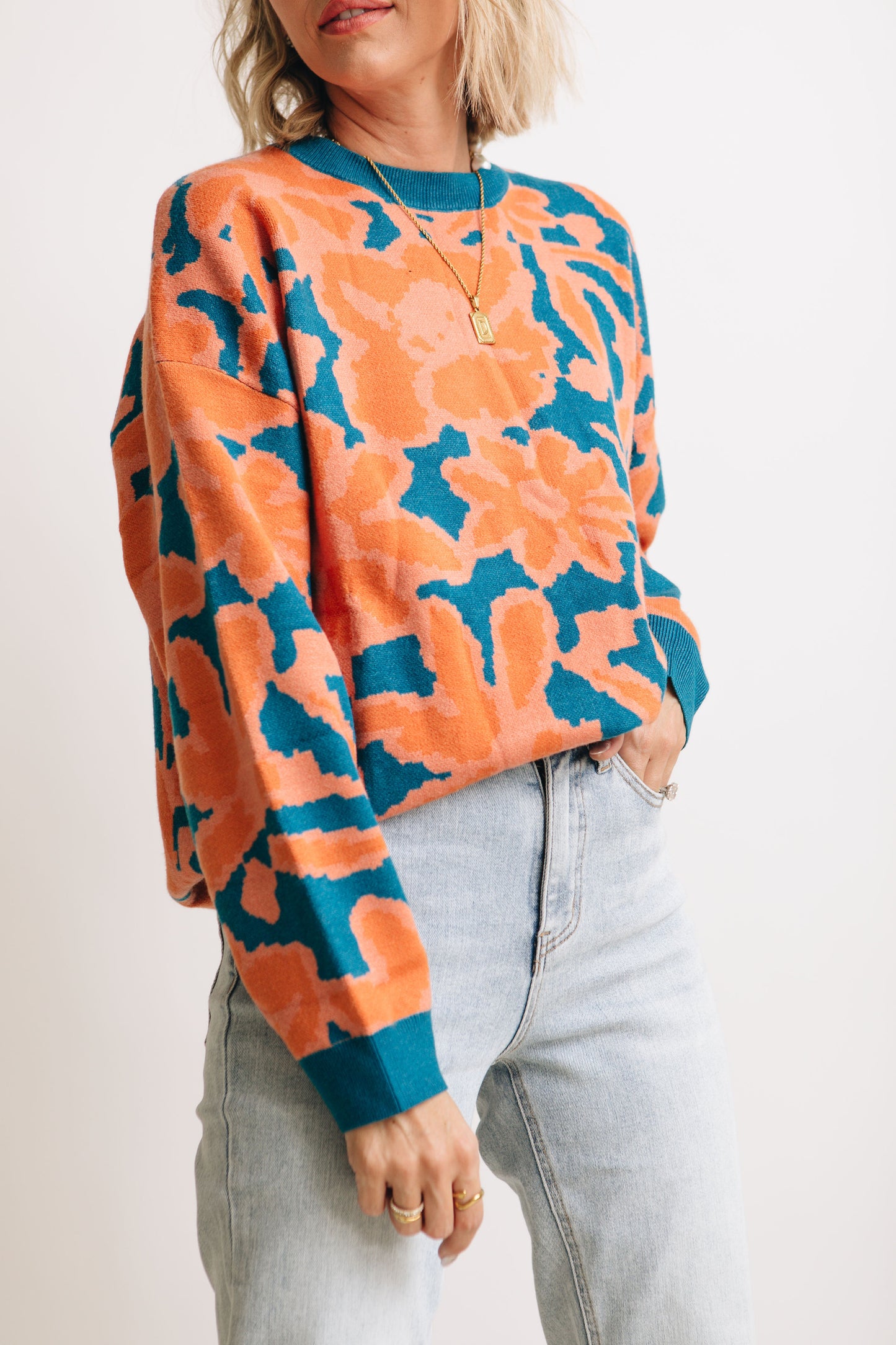 Retro Floral Fusion Crewneck Sweater (S-3XL)