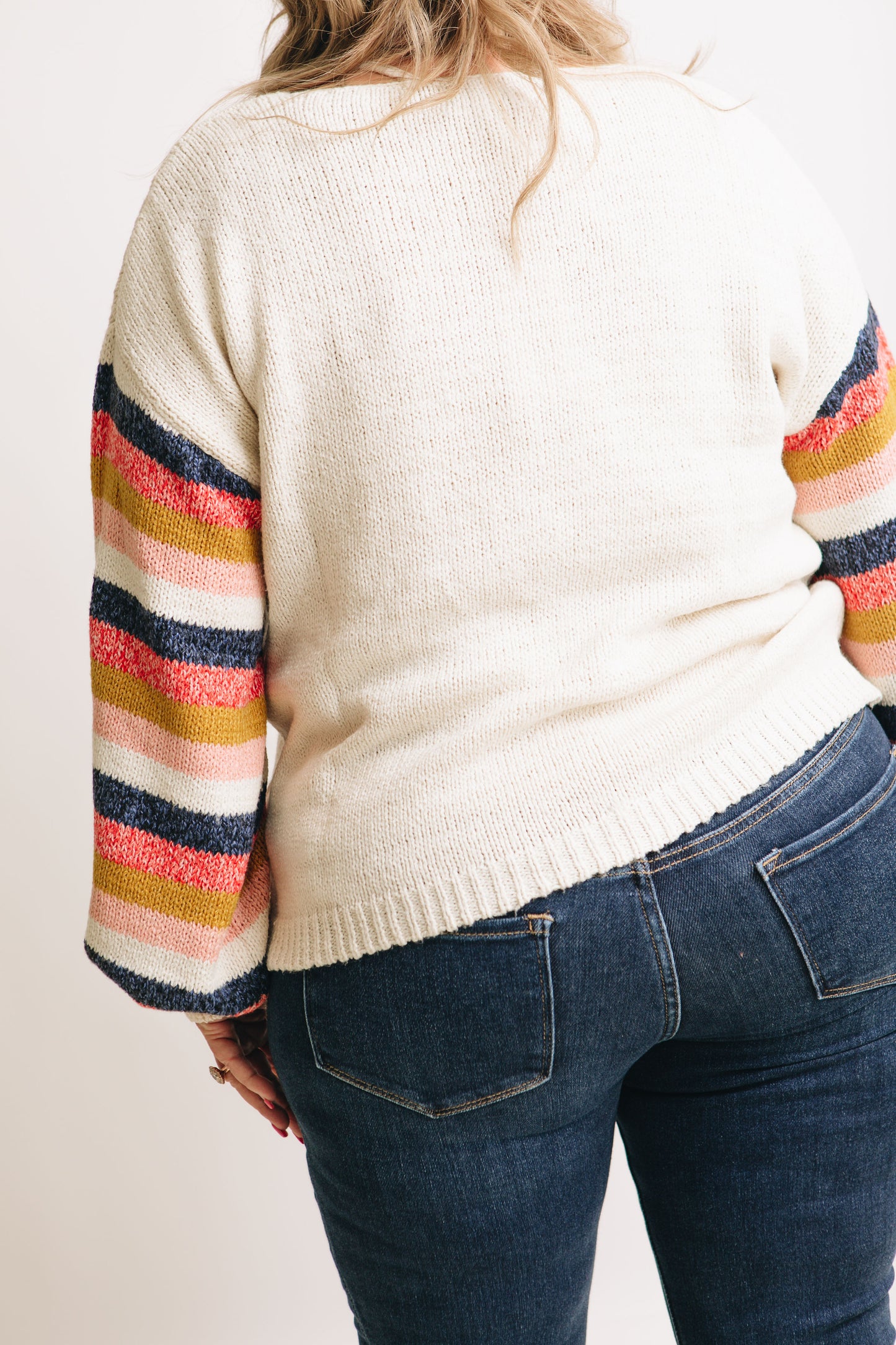 Sundae Delight Multi Striped Sleeve Sweater (S-3XL)
