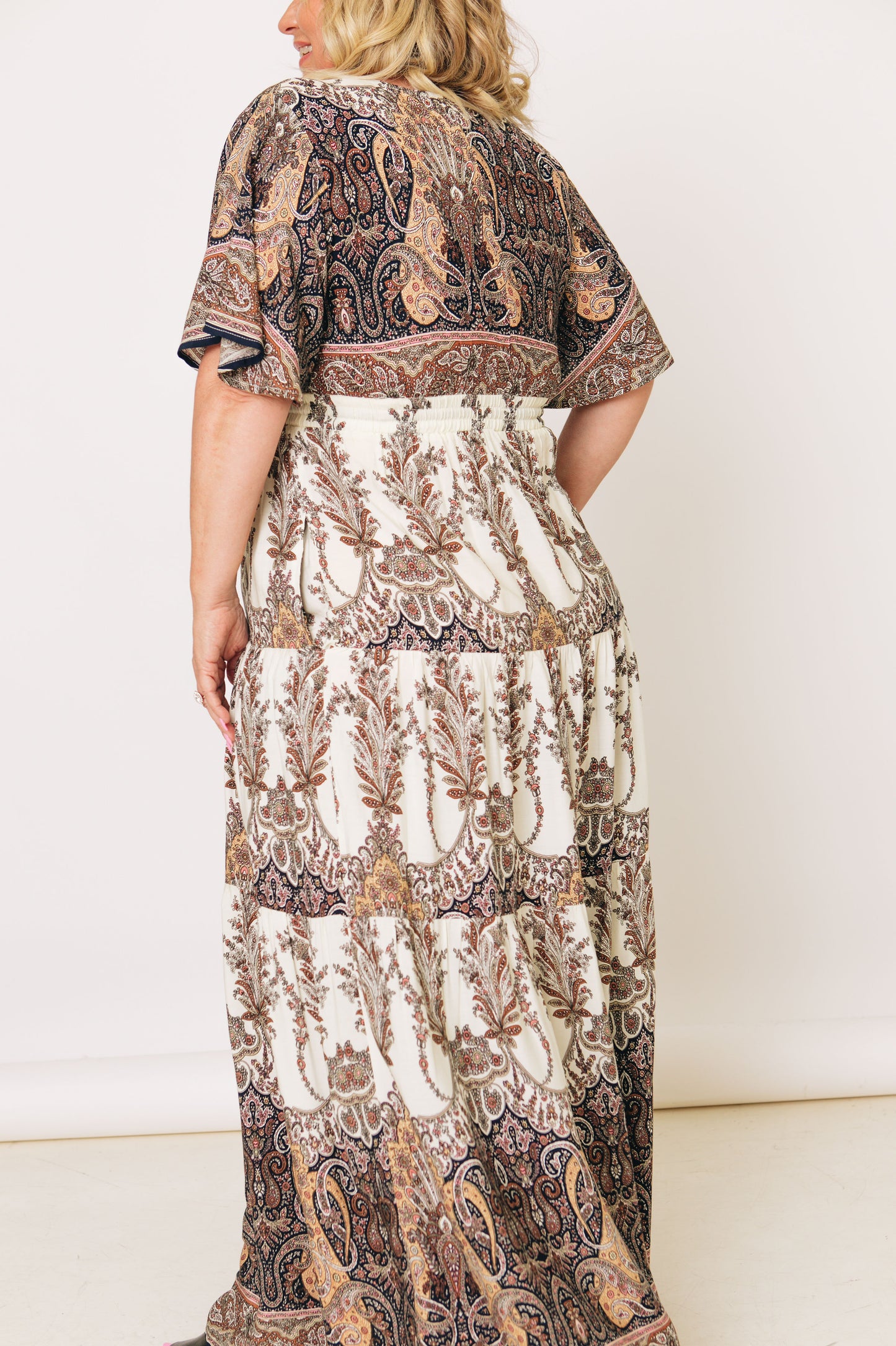 Easel -  Printed Maxi Dress (S-L)