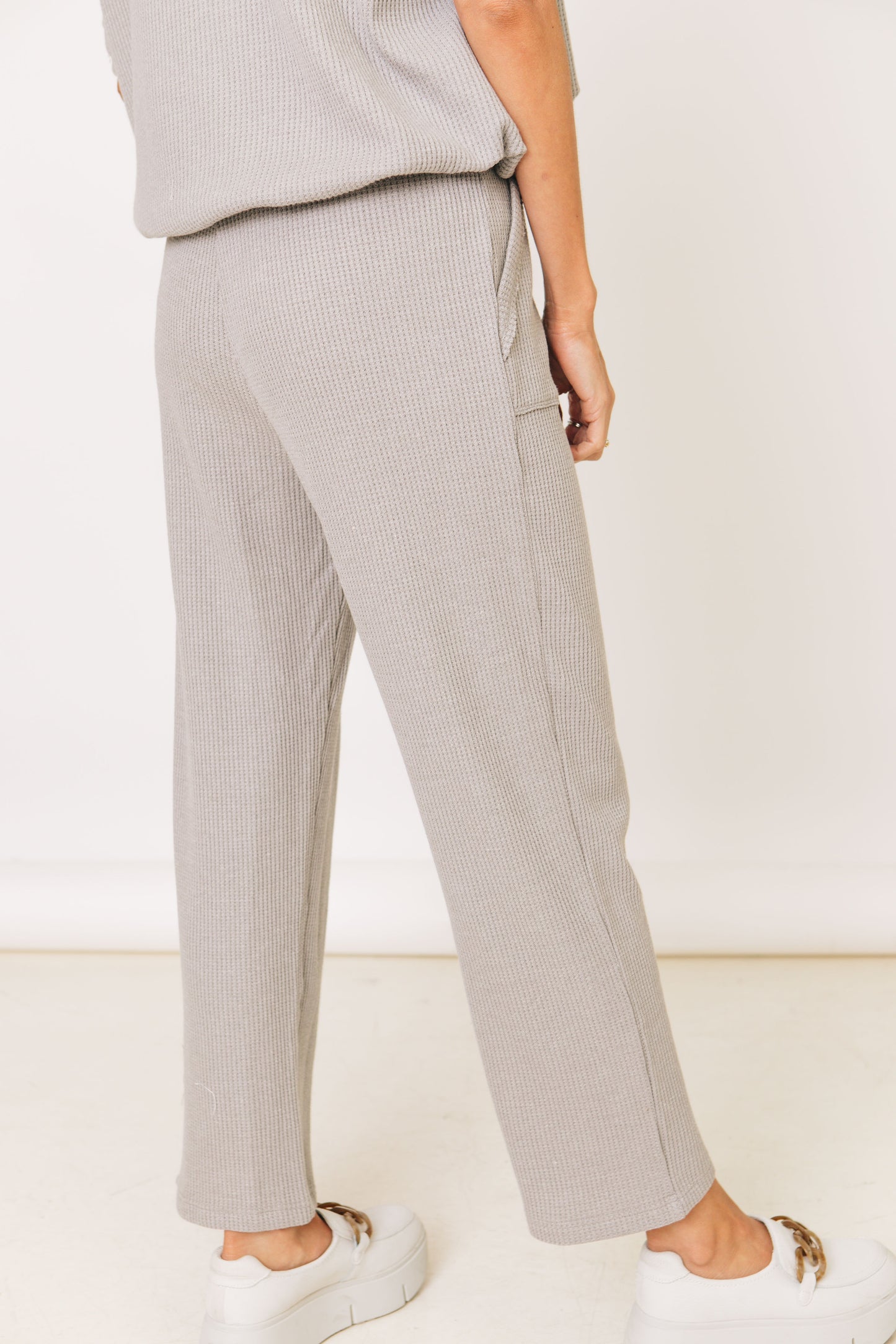 Waffle Long Pants with Pocket Detail (S-L)