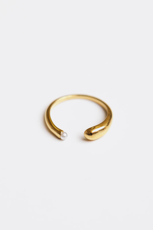 Millie Open Gold Pearl Ring