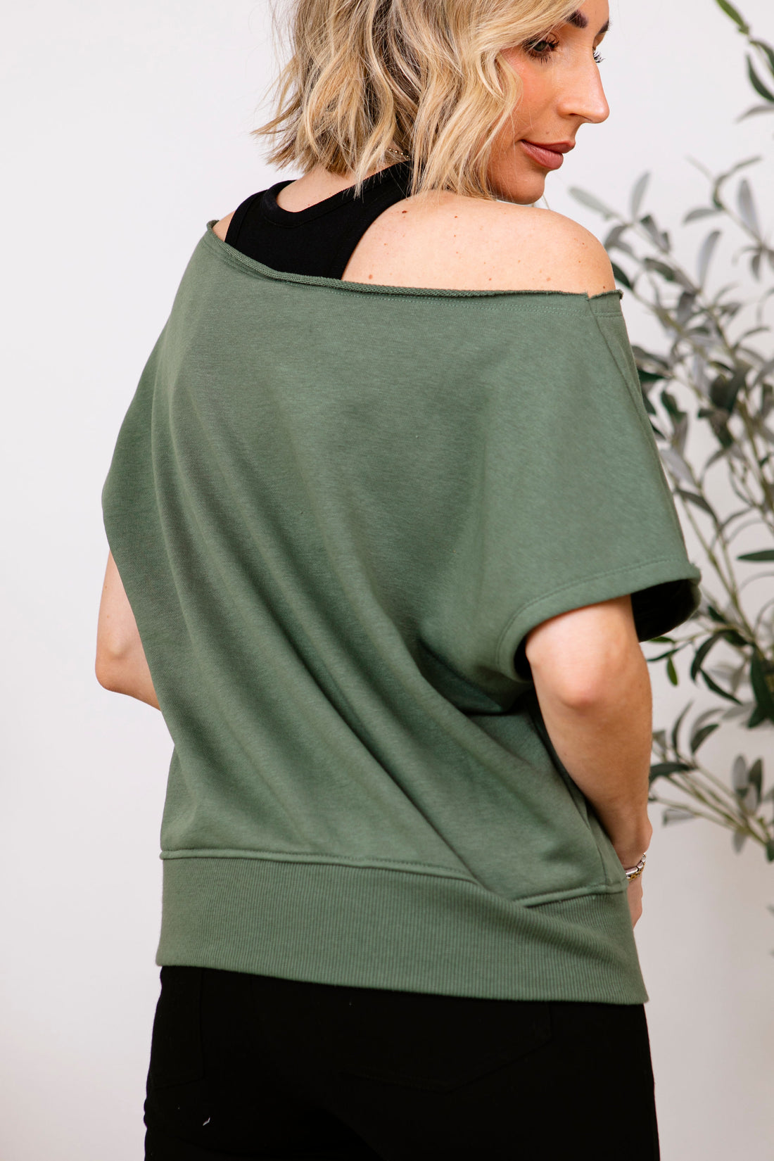 French Terry Off Shoulder Top (S-3XL)