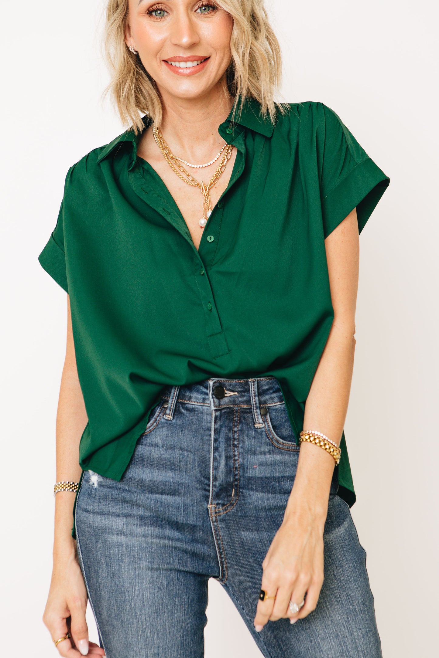 The Enchantress Collared Button Up Top (S-L)