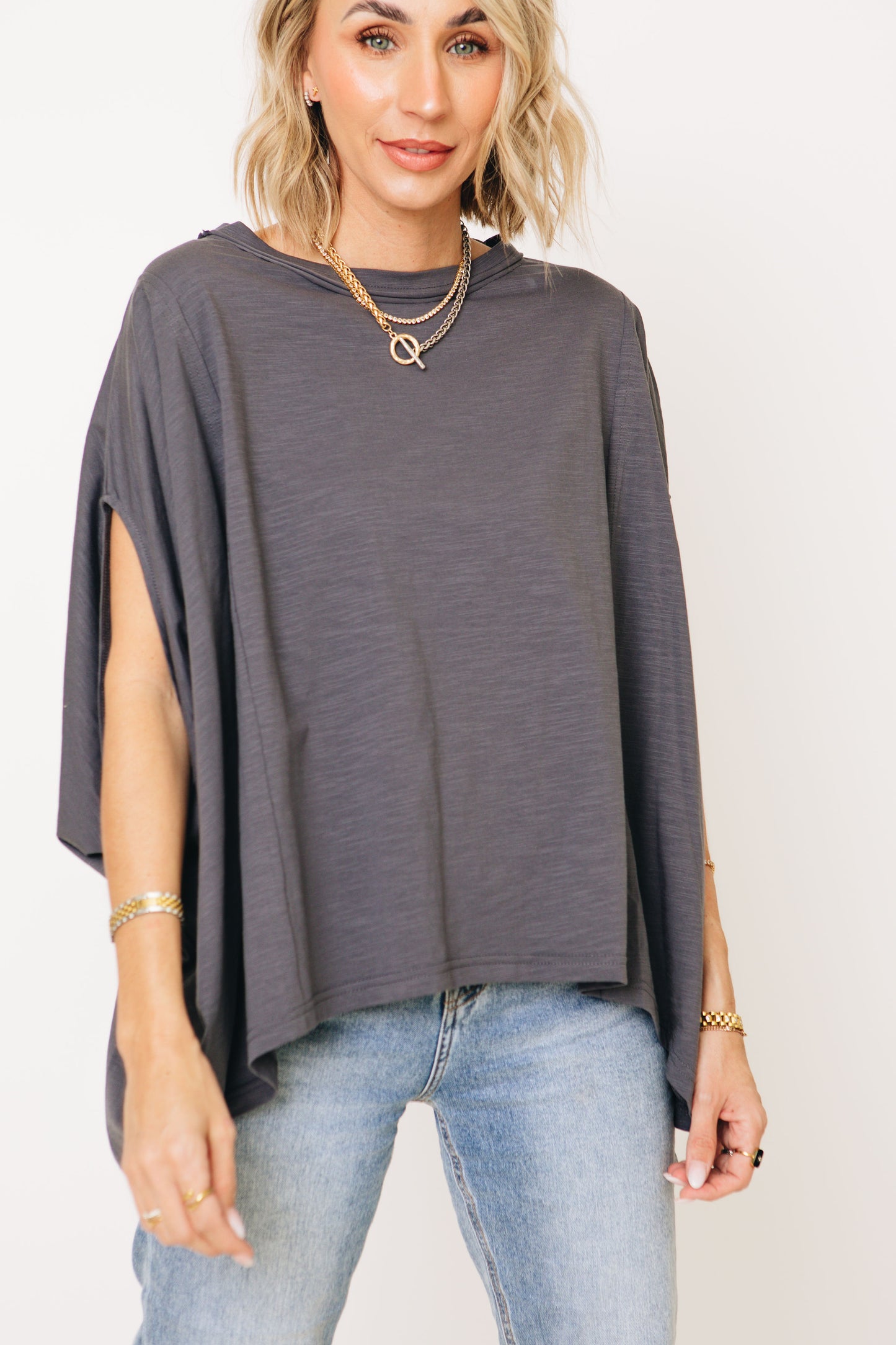 Blair Round Boat Neck Oversized Knit Top (S-3XL)
