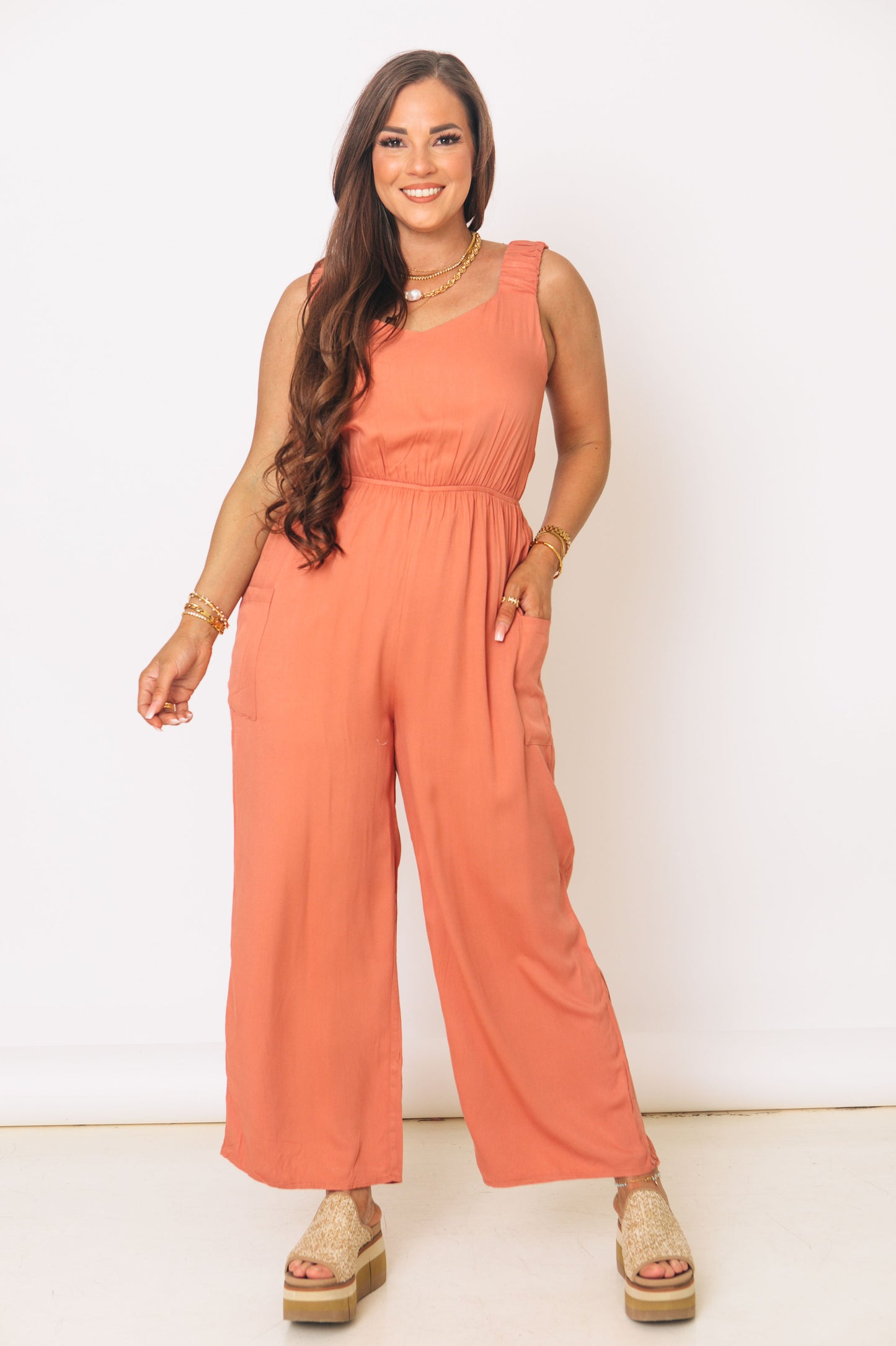 Elevated Tank Jumpsuit with Slouchy Side Pockets (S-3XL)