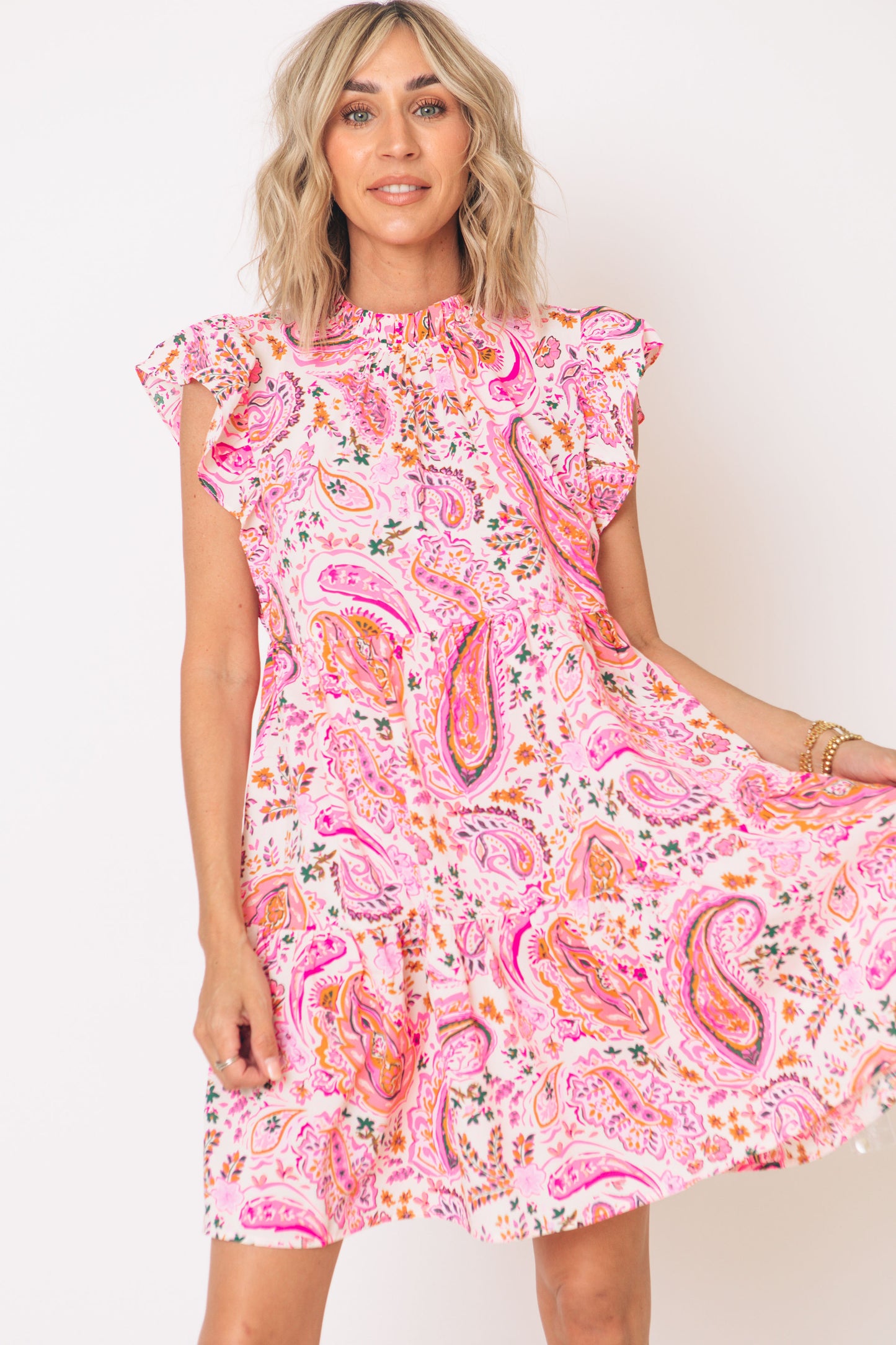 Paisley Patterned Baby Doll Dress (S-3XL)