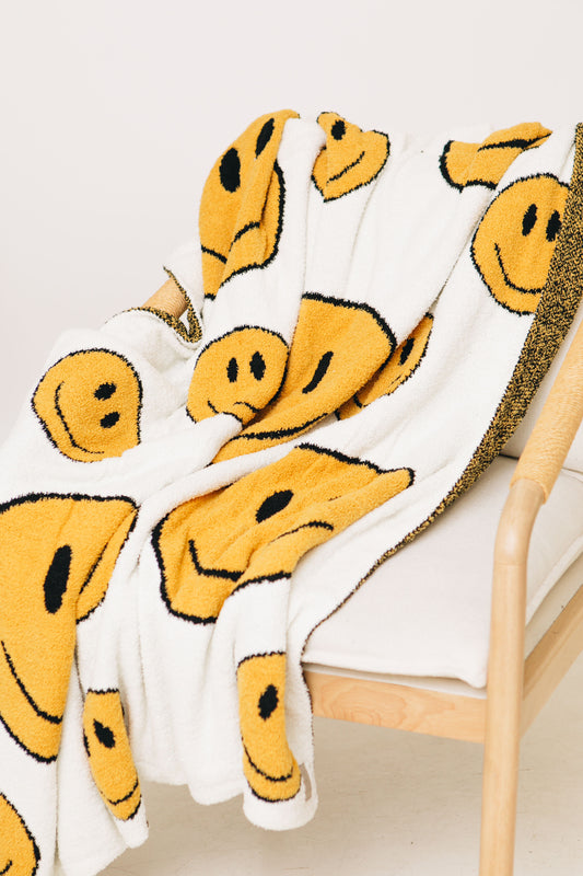 Happy Face Luxury Soft Throw Blanket (OS)