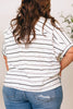 Striped Shoulder V-Neck Knit Top (S-L)