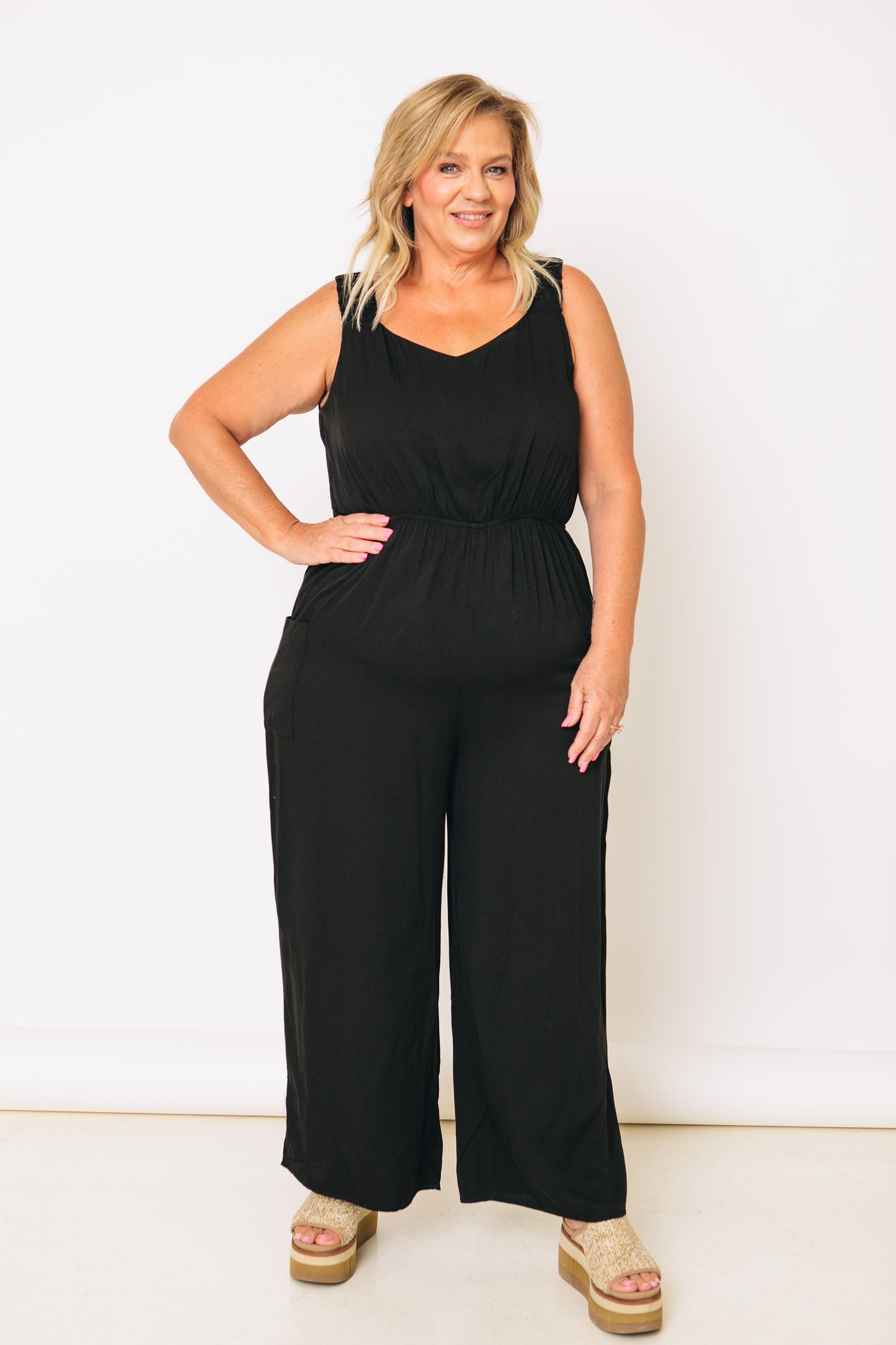 Elevated Tank Jumpsuit with Slouchy Side Pockets (S-3XL)