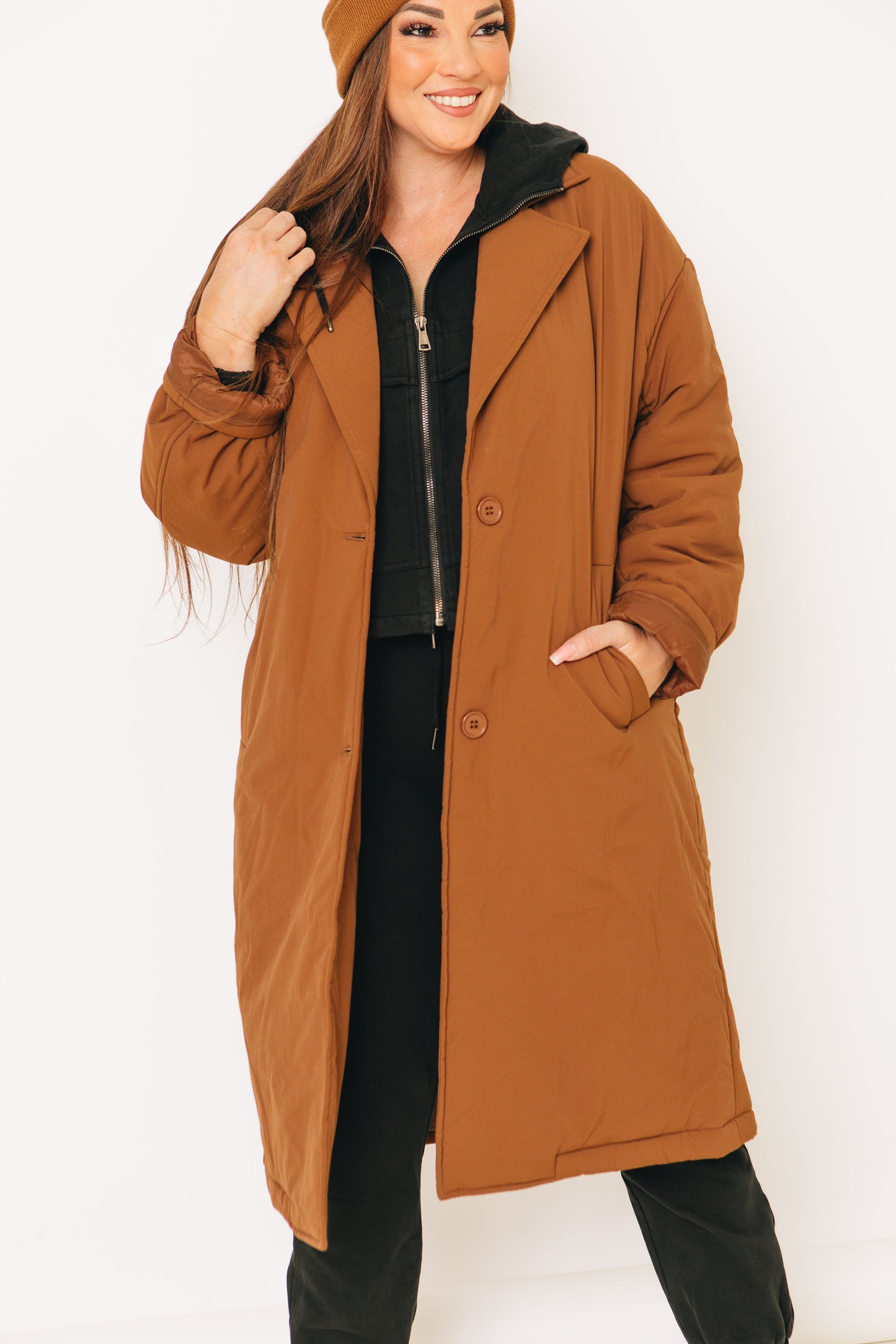 Miss Dolly Collared Puffy Trench Coat (S-L)