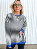 Hot Mama Contrast Striped Long Sleeve Top