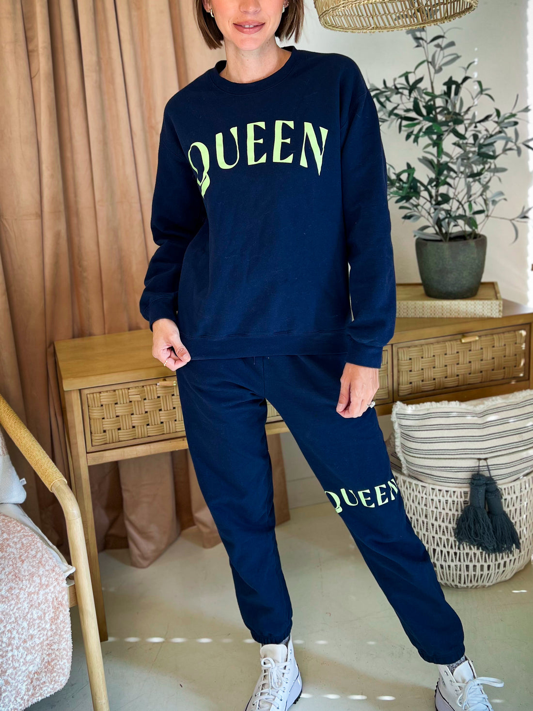 Next Drop Ships 1/3/25 - Queen Sweatshirt in Navy (S-3XL)