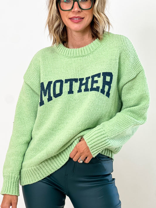 Mother Lime and Navy Sweater (S-L)