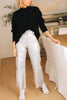 RESTOCK EXPECTED! Silver Metallic STRETCHY Wide Leg Cropped Pants (S-XL)