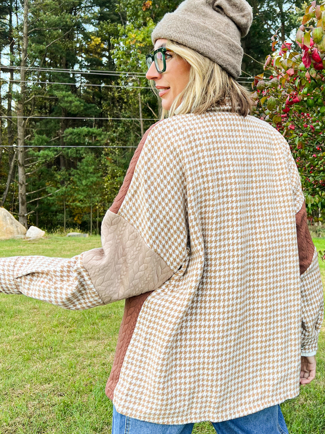 The Granny Patchwork Brown and Cream Long Sleeve Jacket (S-XL)