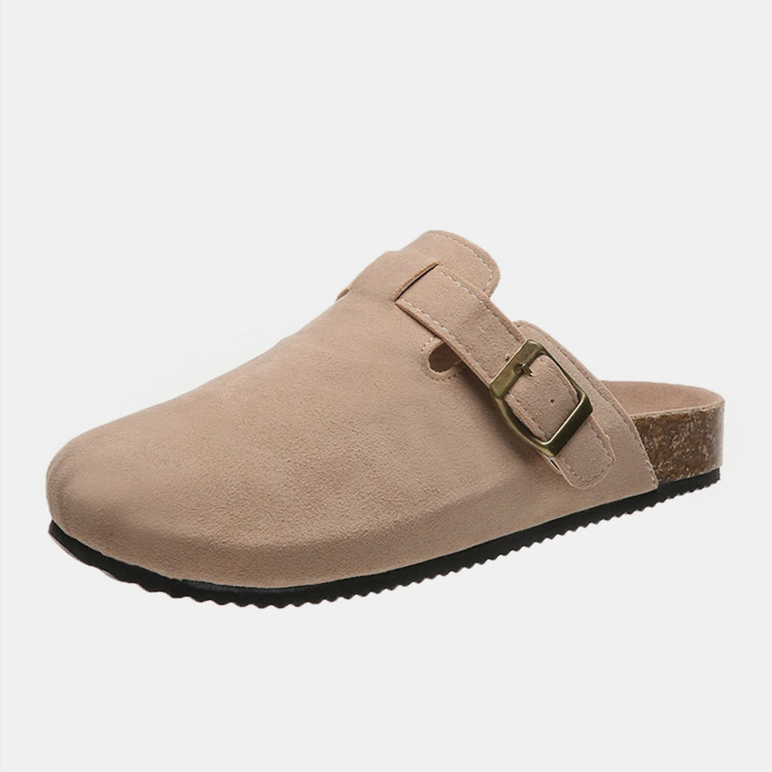 Smooth Step Suede Closed Toe Buckle Slide