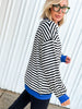 Hot Mama Contrast Striped Long Sleeve Top