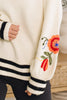 Pre-Order for 12/9/24 Ivy House Floral Embroidered Sweater in Cream (S-3XL)