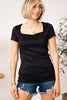 Short Sleeve Square Neck Top (S-L)