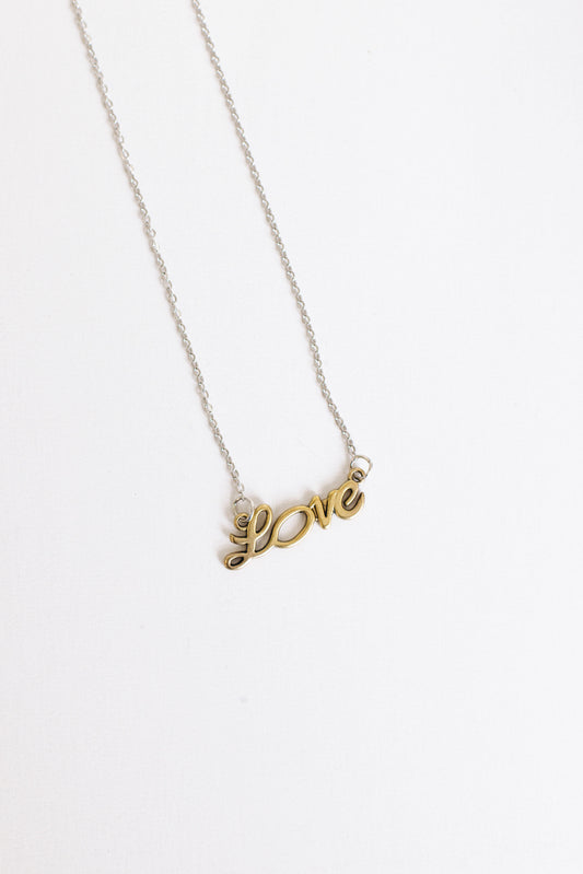 Gold Tone Love Necklace