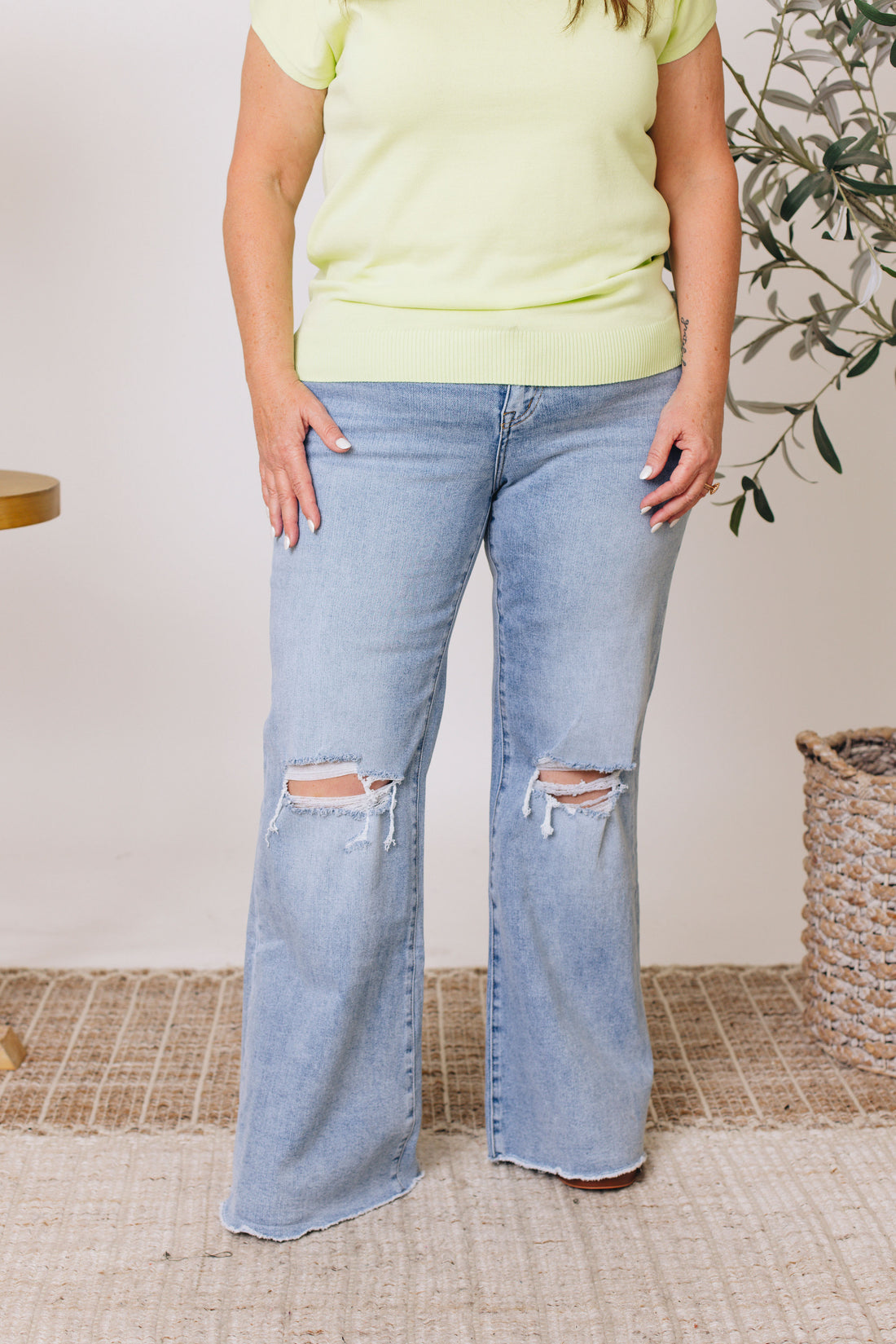 Ivy Exclusive - Alpha Mid Rise Tapered Wide Leg Jeans (0-22W)