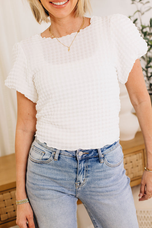 Delicate Short Sleeves Bubbled Top (S-2XL)