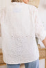 Button Down Long Sleeve Eyelet Top (S-3XL)