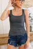 Square Neck Ribbed Tank Top (S-3XL)