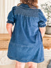 She’s a 10 Smocked Denim Dress (S-L)