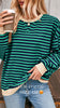 Hot Mama Contrast Striped Long Sleeve Top