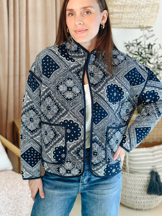 Paisley Quilted Jacket (S-3XL)