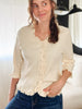 Liza Ruffled Ribbed Knit Buttoned Blouse (S-3XL)