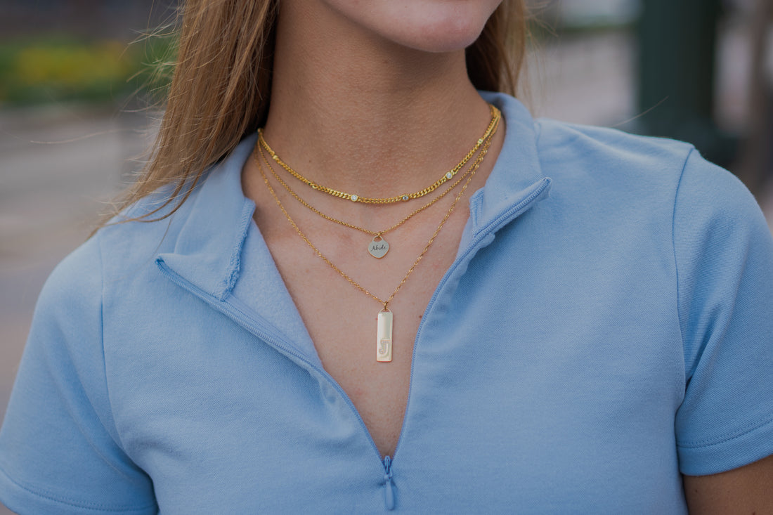 Pre-sale - Waterproof Initial Bar Necklace