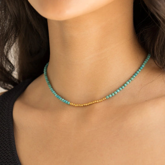 Pre-sale - Waterproof Turquoise Beaded Necklace