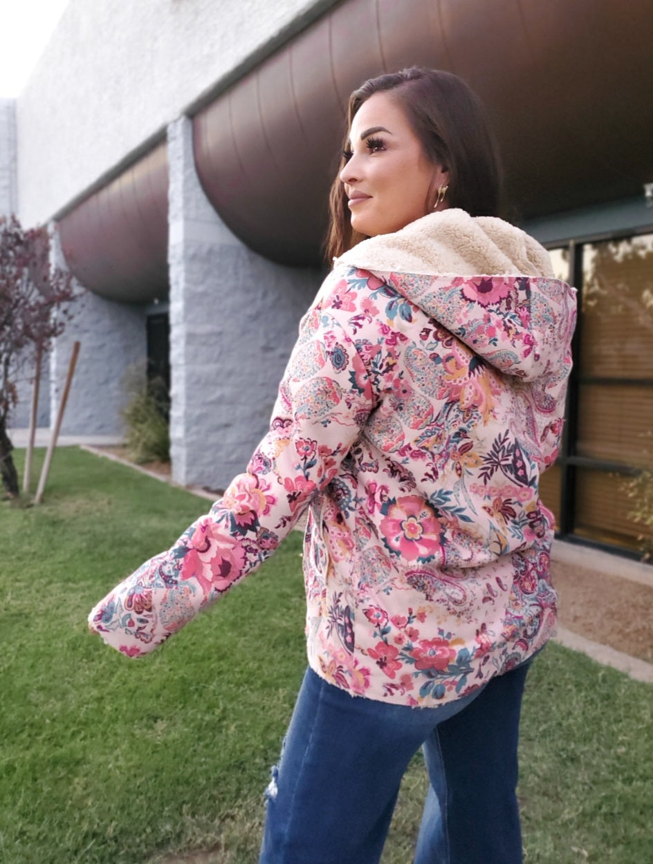 Garden Candy Printed Long Sleeve Hooded Jacket (S-XL)