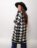 Houndstooth Midi Length Sweater Cardigan S-L