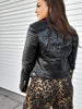 Road Trip Vegan Faux Leather Padded Sleeve Biker Jacket (S-L)