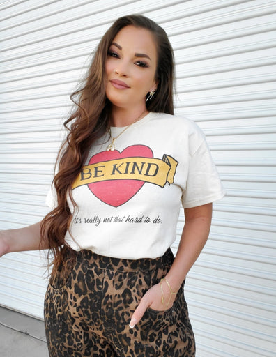 Be Kind Retro Tattoo Oversized Graphic Tee (S-L)