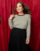 Julie Striped Puff Sleeve French Terry Top (S-XL)