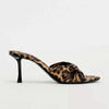 Kat Bow Leopard Kitten Heel Sandals