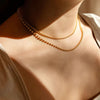 Double trouble 18K Gold-Plated Lobster Closure Bead Necklace