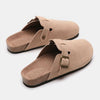 Smooth Step Suede Closed Toe Buckle Slide