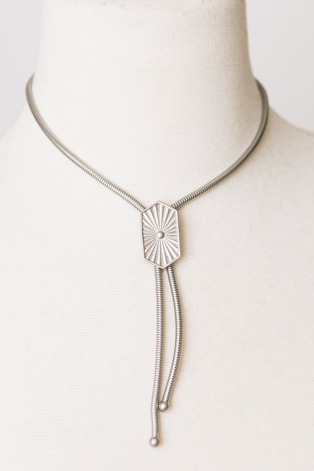 Oak & Ivy - Waterproof Bolo Necklave with Sun Ray Pendant