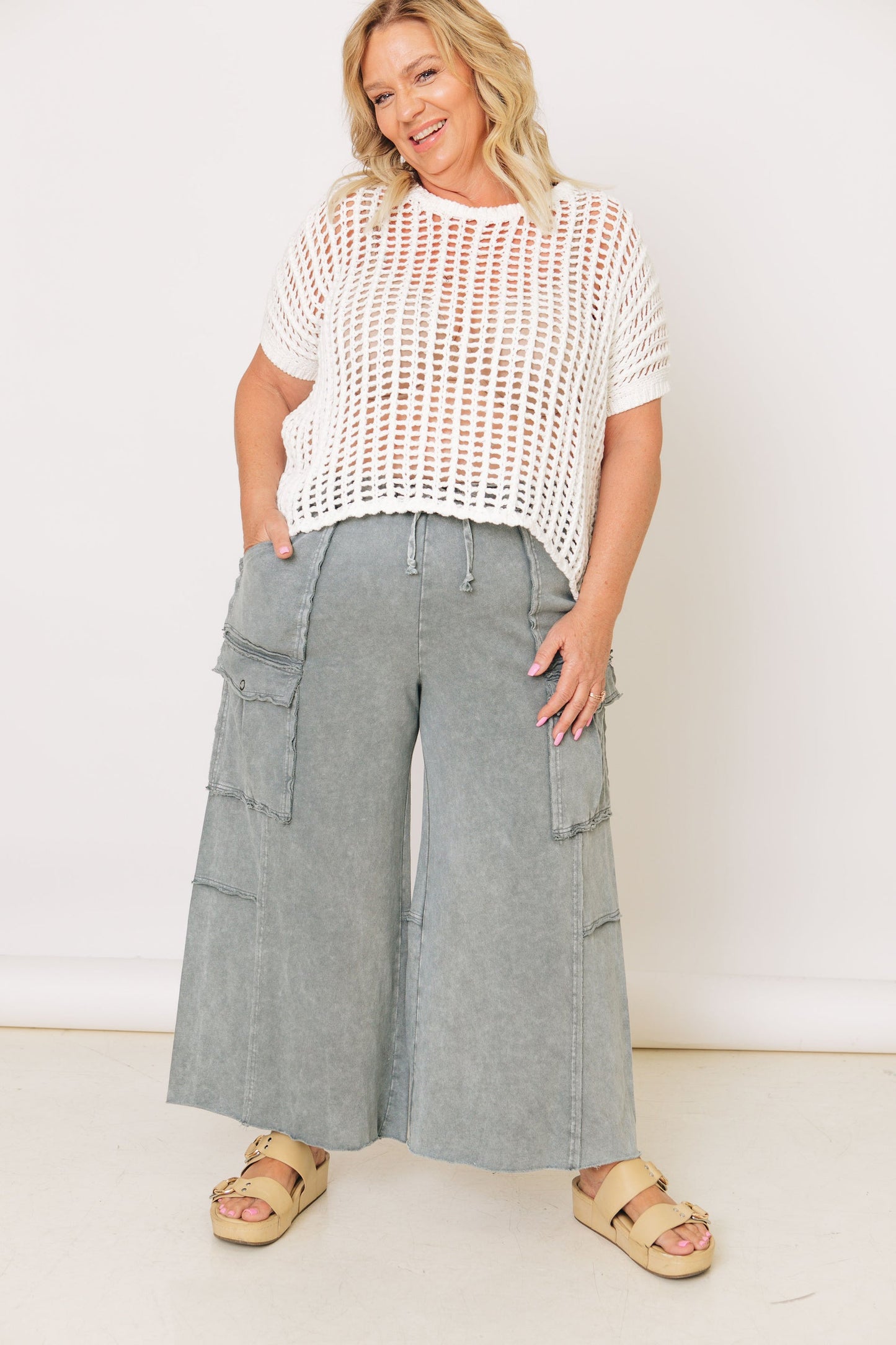 RESTOCKED - Easel Easy Pants, French Terry Cargo Pull On (Fit S-2XL)